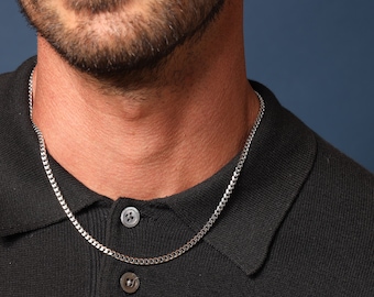 Titanium Speckle Coated Mens Chain Necklace — WE ARE ALL SMITH