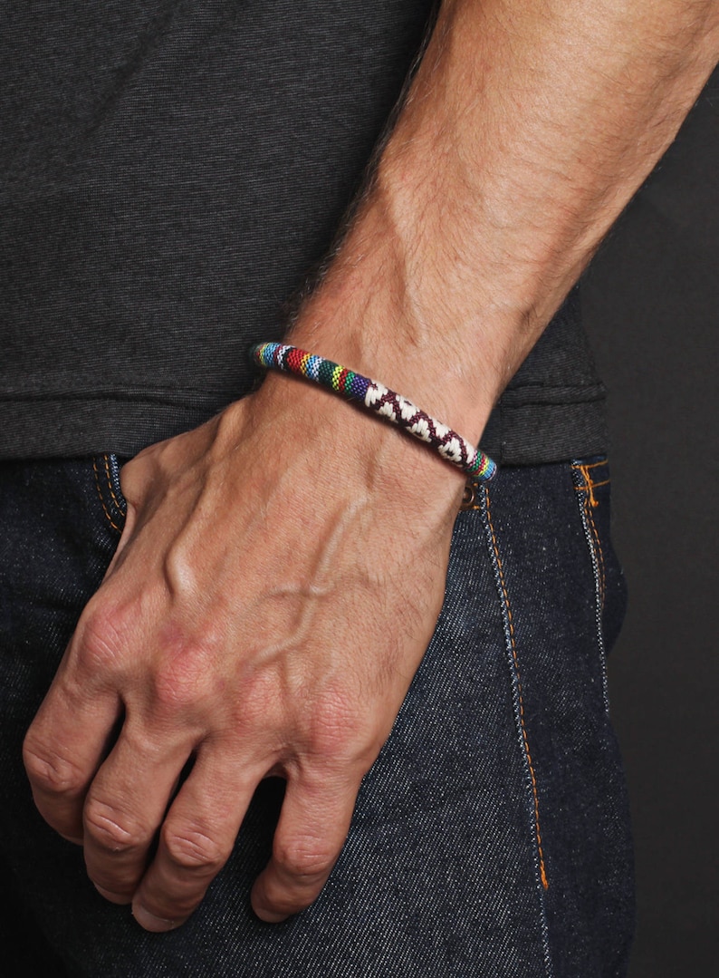 Gifts for guys - Mens Jewelry Man Bracelet. Cord bracelet for men. Adjustable bracelet. Surfer cali style layering bracelet Present for Men 