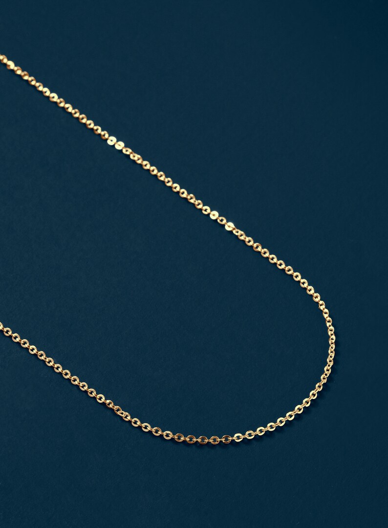 Gold chain necklace for men THIN 1mm cable chain necklace for guys Minimalist jewelry gifts for men, son, brother, boyfriend, husband image 4