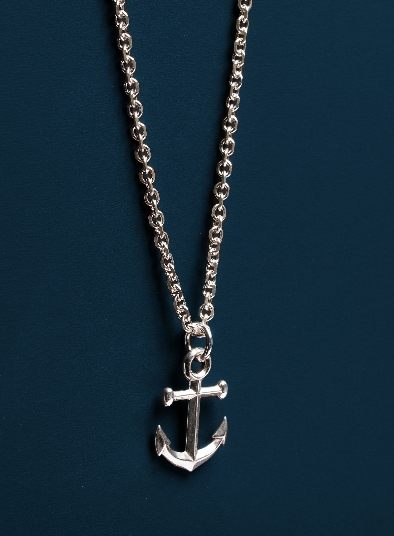 Sterling Silver Anchor Necklace for Men Masculine Jewelry Etsy