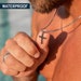 Waterproof Cross For Men Necklace - Cuban Chain Necklace for Man - Minimalist stainless steel silver cross pendant - Gifts for Him 