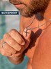 Waterproof Cross For Men Necklace - Cuban Chain Necklace for Man - Minimalist stainless steel silver cross pendant - Gifts for Him 