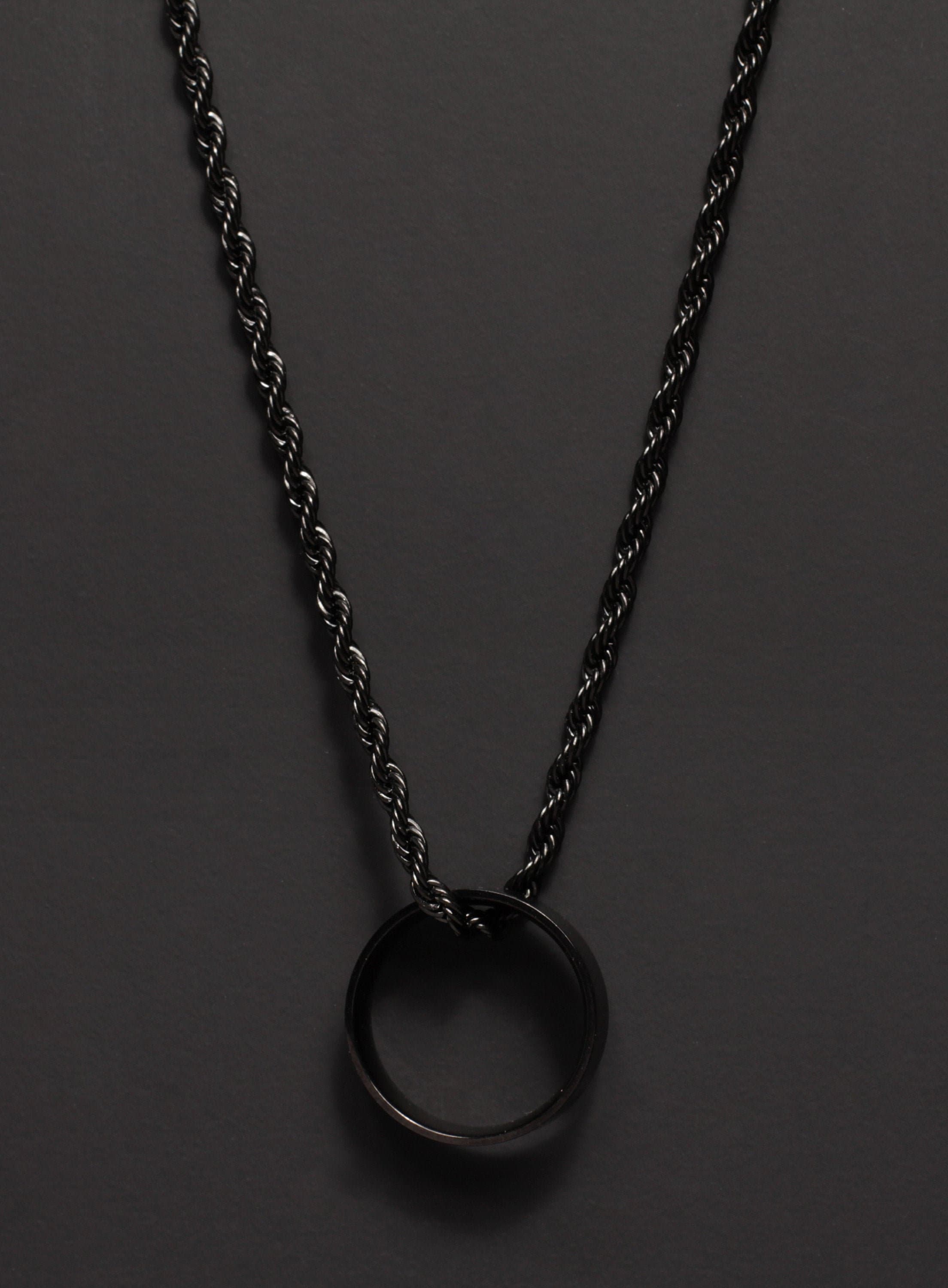 Minimalist Couple Ring Golden Chain Necklace