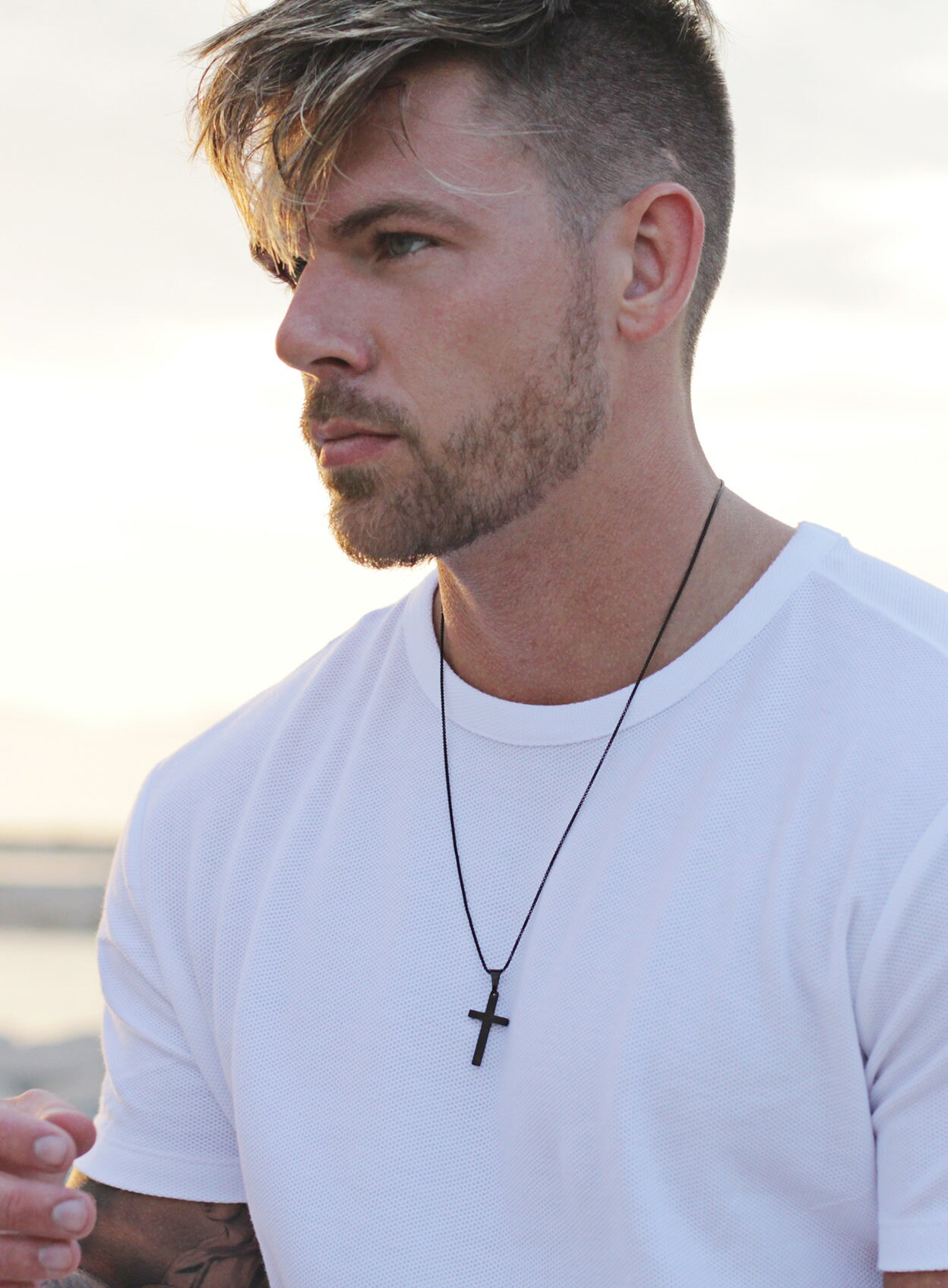Cross Necklace for men Men s black cross necklace Men s Jewelry