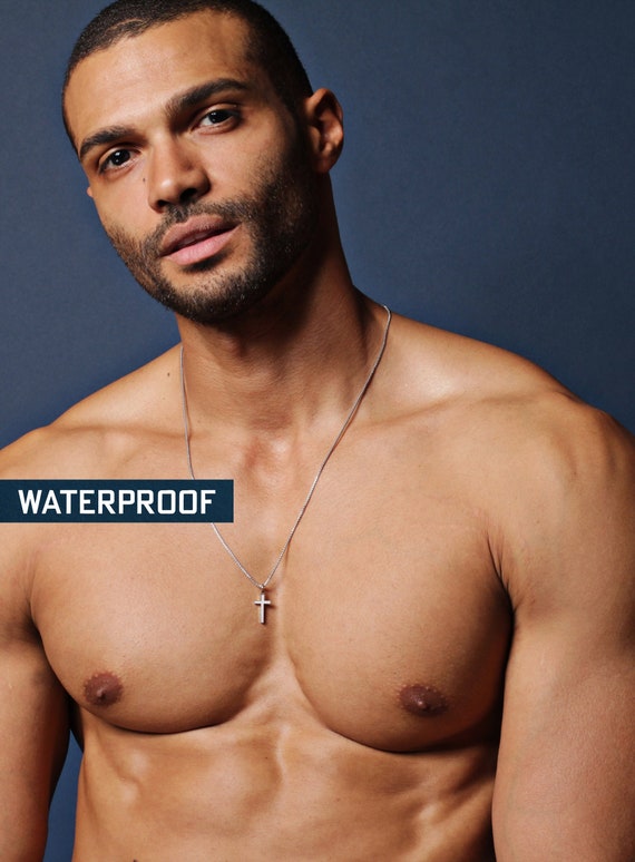 Waterproof Cross Necklace for Men Men's 