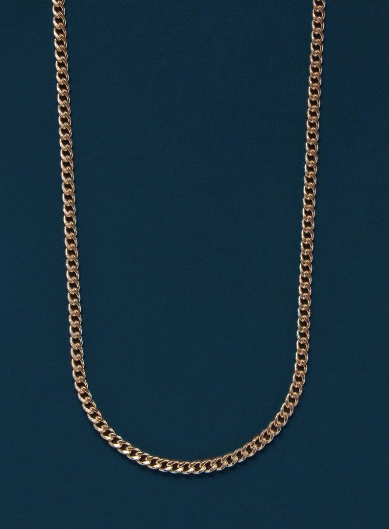 Men's Necklace 14k Gold FILLED Curb Chain Necklace for Etsy