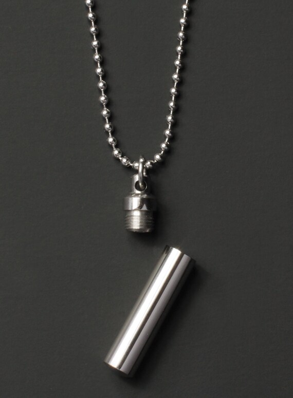 Vial Pendant Necklace For Men Secret Compartment Stainless - Vial Pendant Necklace Vial Pendant Necklace For Men Secret Compartment Stainless - Vial Pendant Necklace
