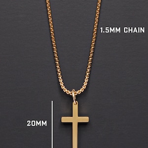 Cross Necklace for men Men's gold cross necklace Men's Jewelry Gold cross pendant necklace for men gold chain necklace stainless. image 4