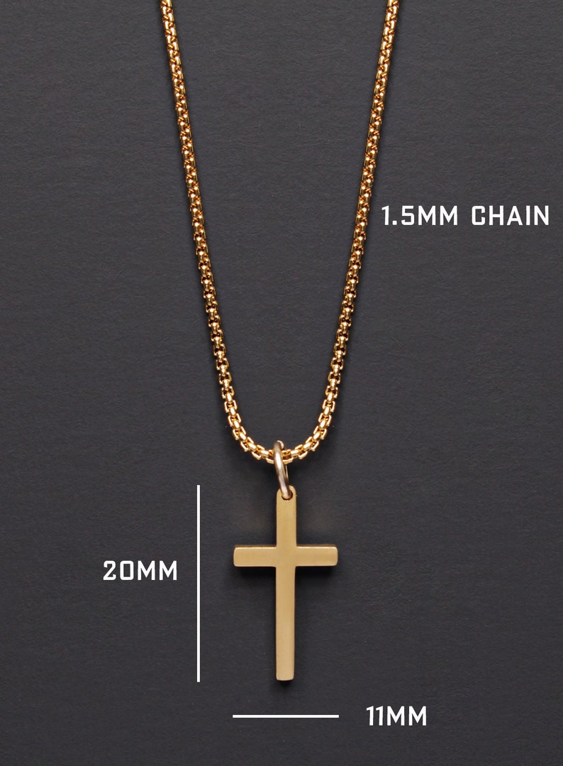 Cross Necklace for men Men's gold cross necklace Men's Jewelry Gold cross pendant necklace for men gold chain necklace stainless. image 4
