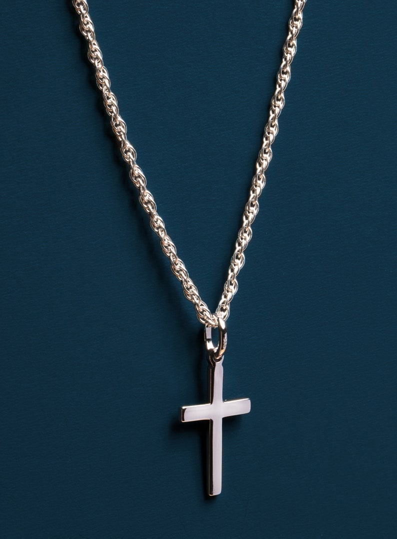 Sterling Silver Cross Pendant Necklace for Men on 925 Silver Etsy