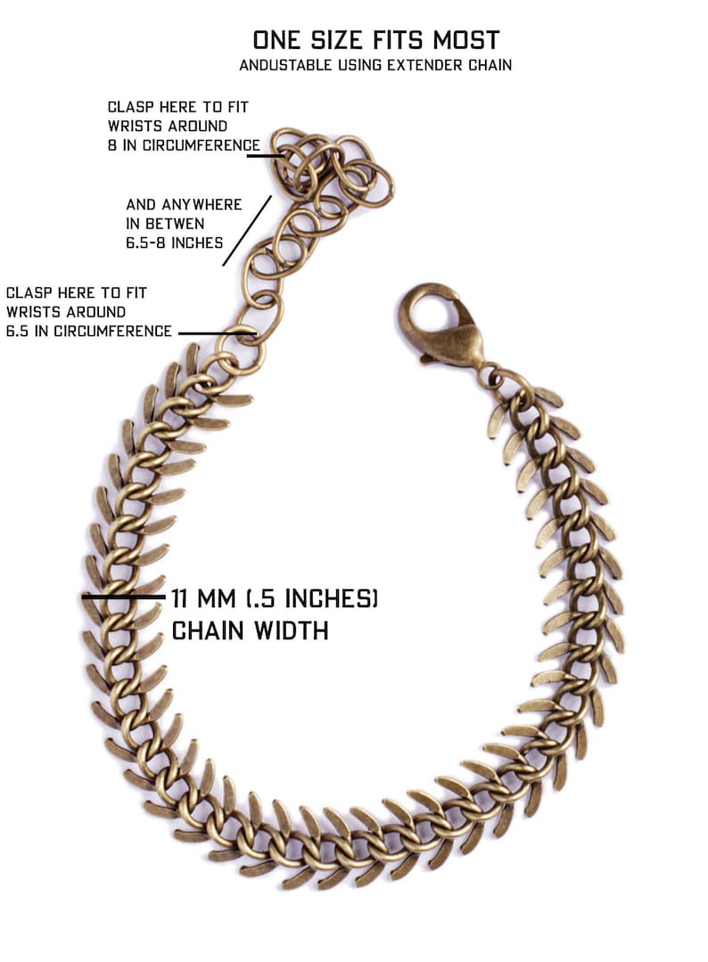 Men's Bracelet Spine shaped brass bracelet for men and women Mens Jewelry Adjustable Brass bracelet for Men Spine chain bracelet image 6