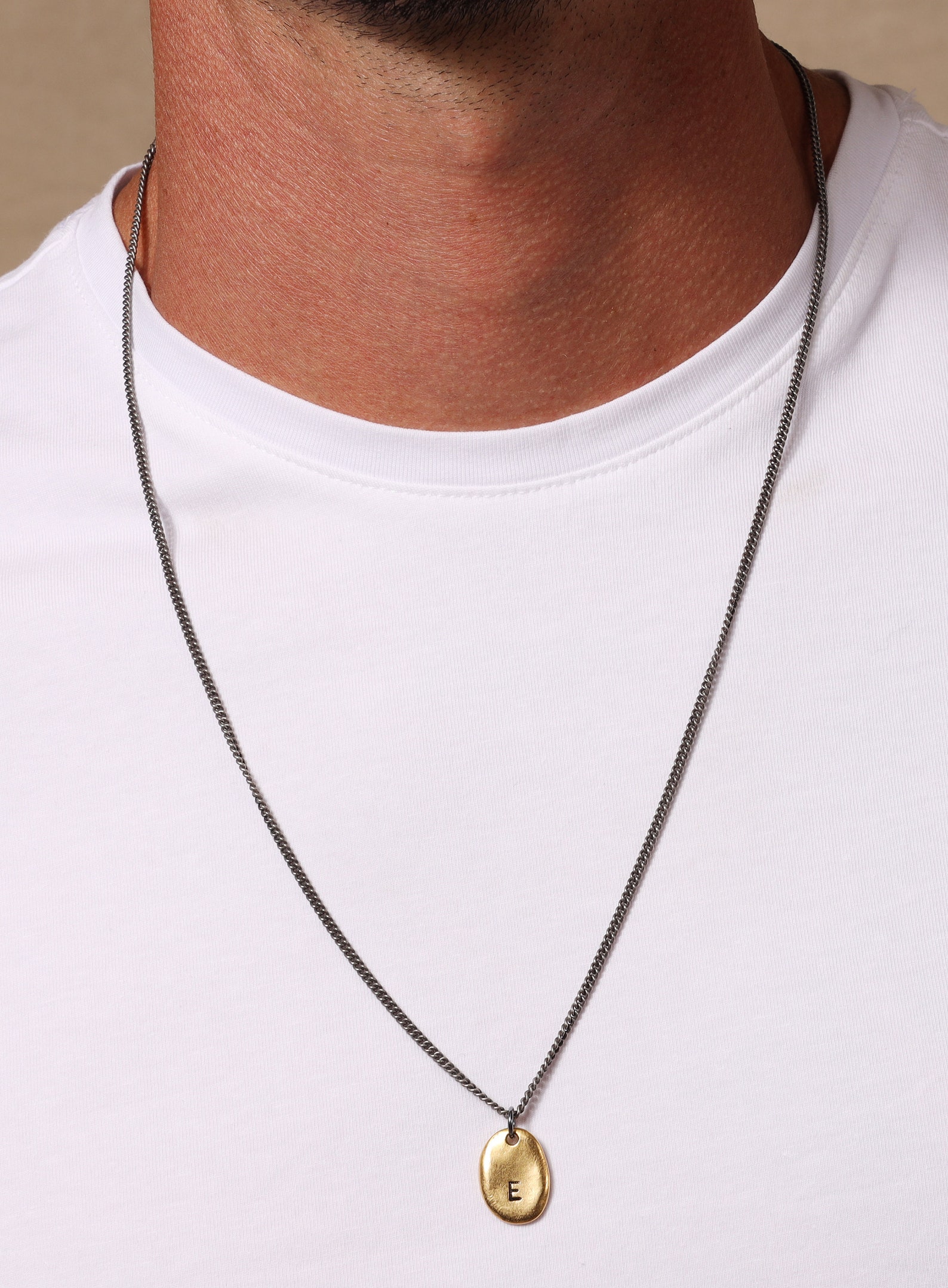 Initial Necklace for Men Men's Necklaces Custom Etsy