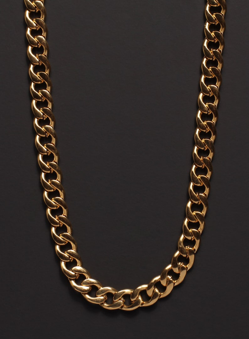 7mm gold curb chain necklace for Men / Mens Jewelry Gold Etsy