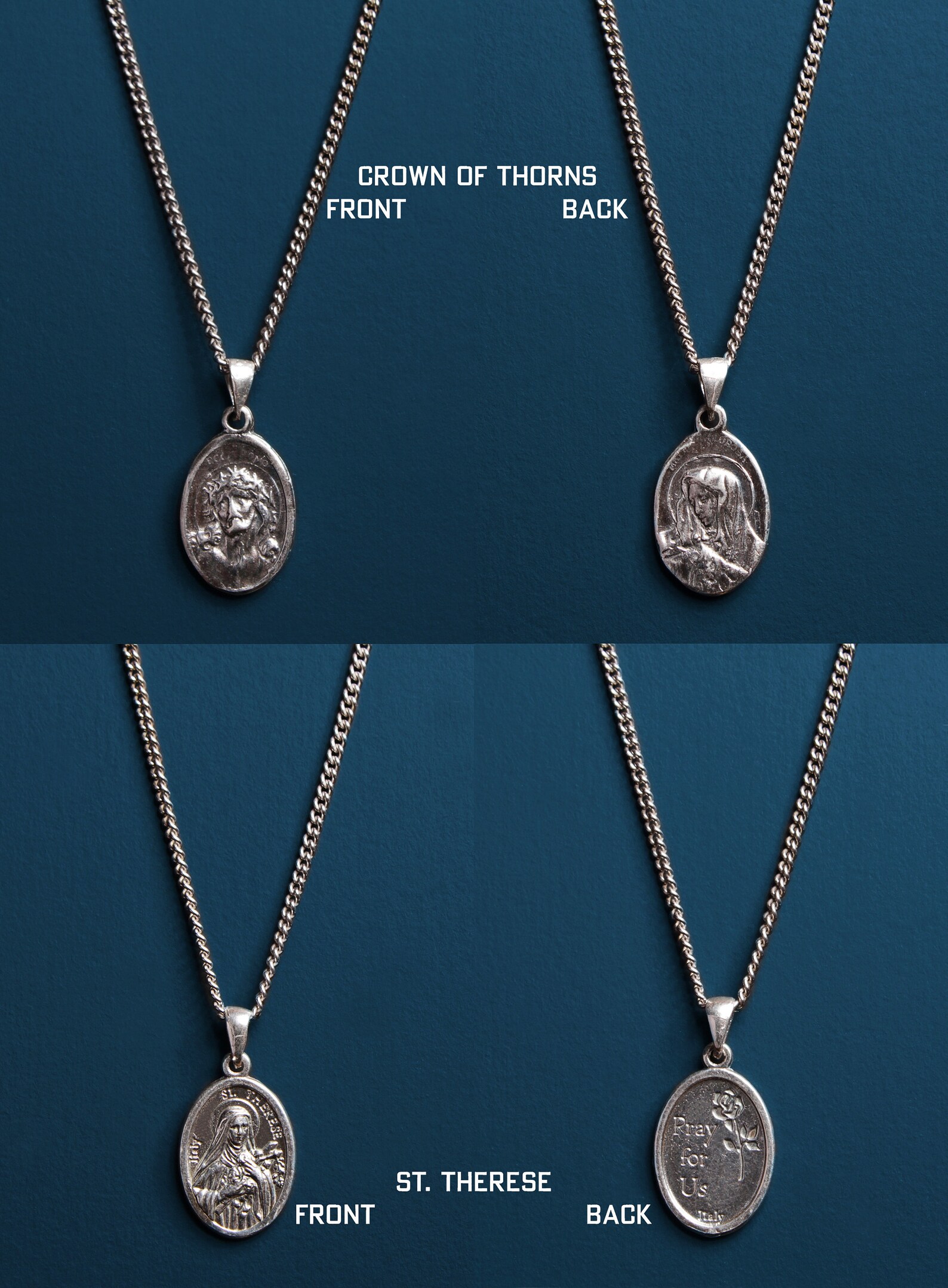 Religious Medals for Men or Women Sterling Silver Medals Etsy