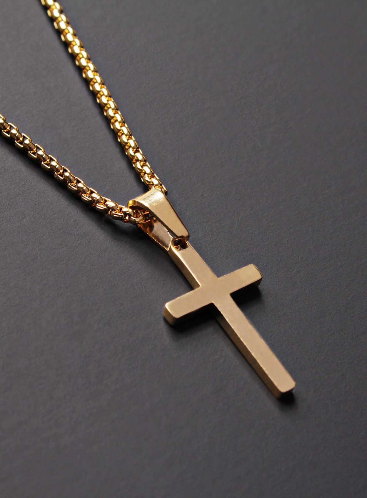Cross Necklace for Men - Men's Gold Cross Necklace - Men's