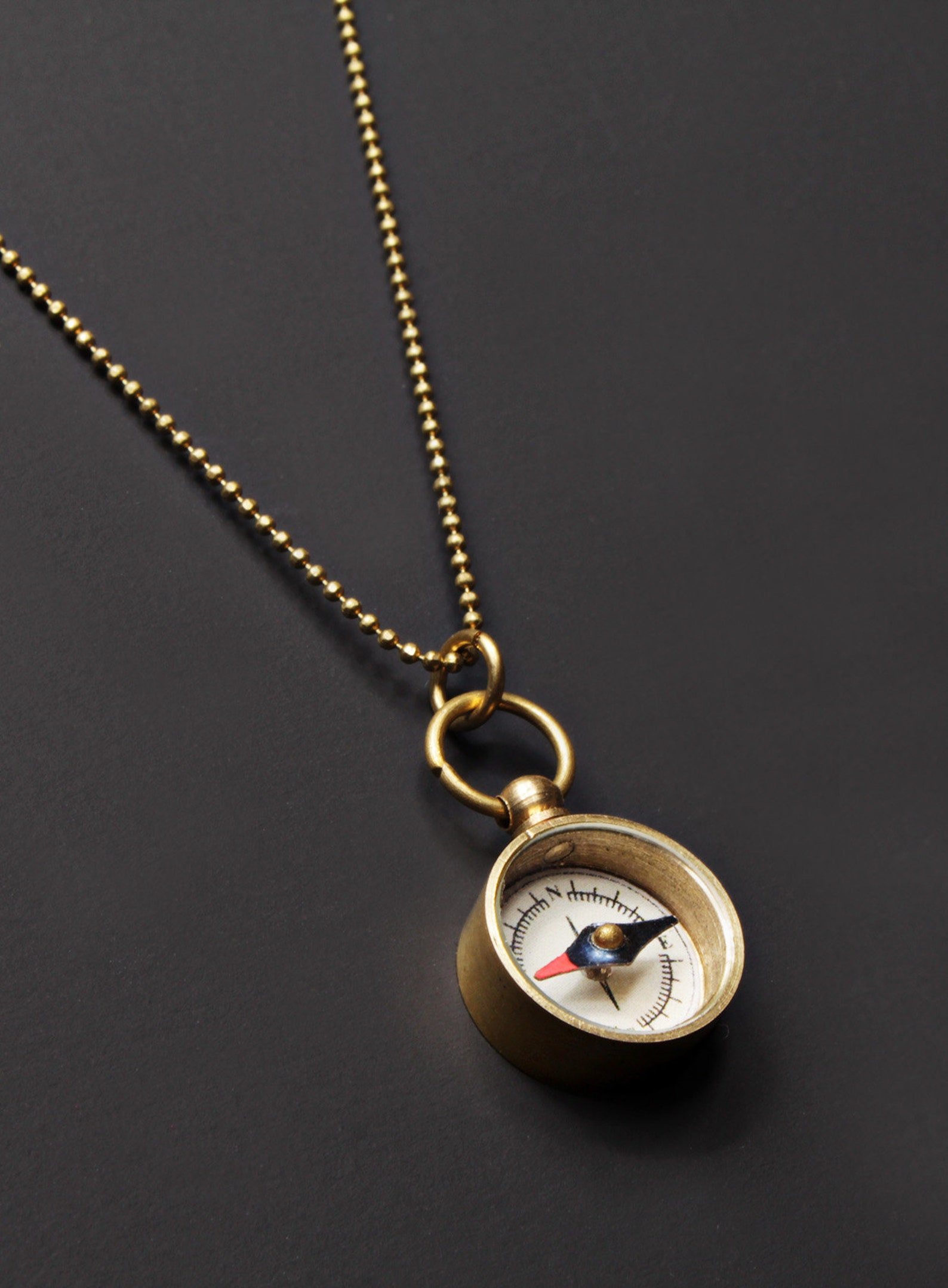 Mini compass necklace Tiny gold compass pendant necklace Etsy