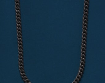 Black Titanium Curb Chain Necklace 