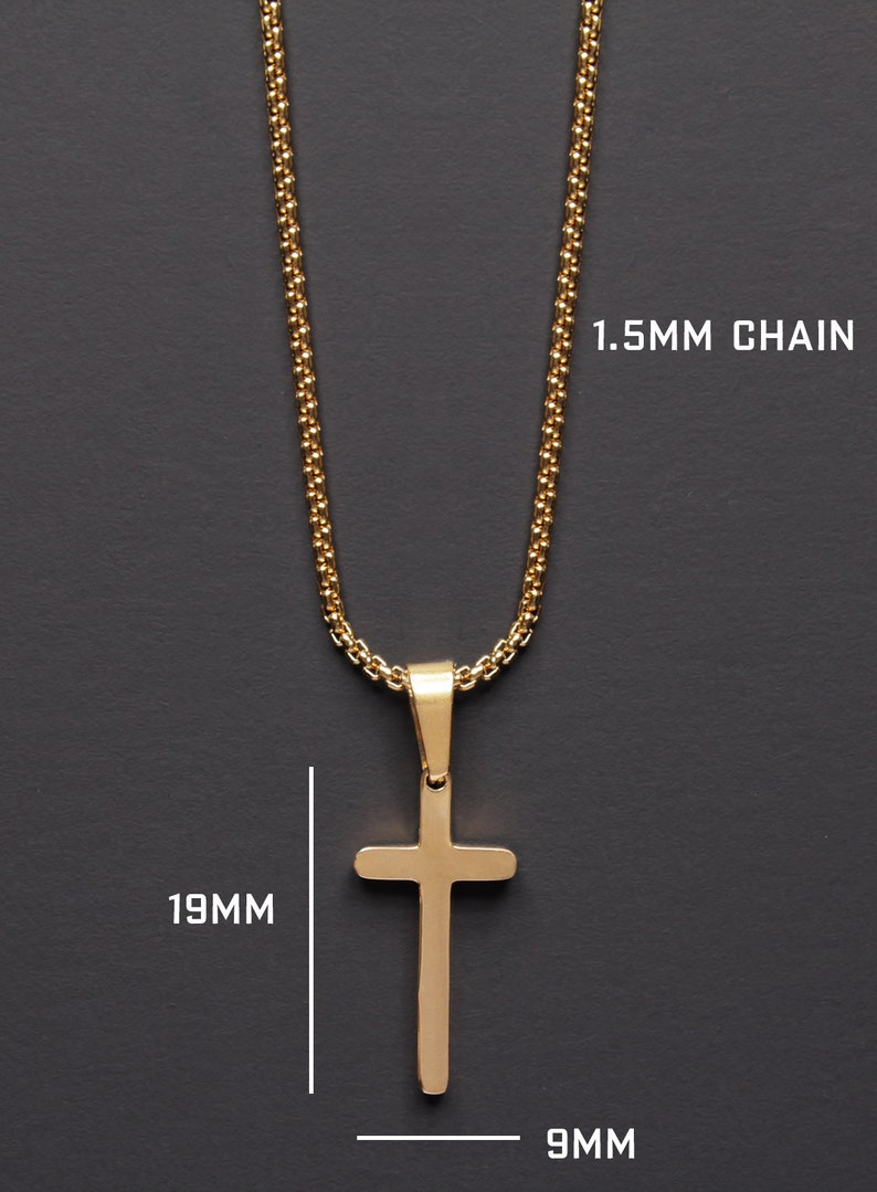 Men's Necklace Small Cross Necklace Men's Gold Etsy India