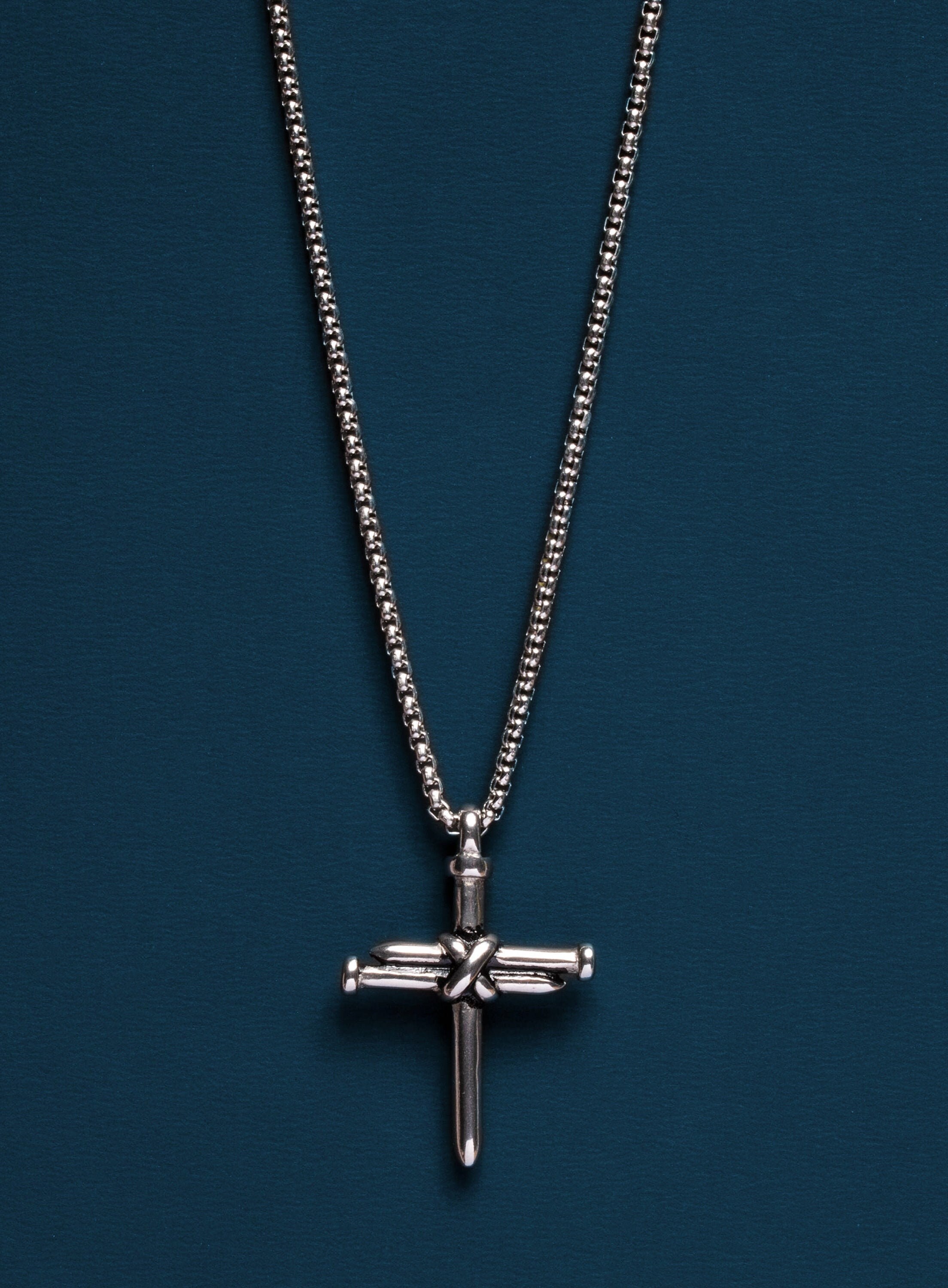 Silver Crucifixion Nail Cross Necklace, Cross Pendant, Nail Necklace, Crucifixion Cross, Stake, Religious Jewelry, Religious Accessory Silver Crucifixion Nail Cross Necklace, Cross Pendant, Nail Necklace, Crucifixion Cross, Stake, Religious Jewelry, Religious Accessory