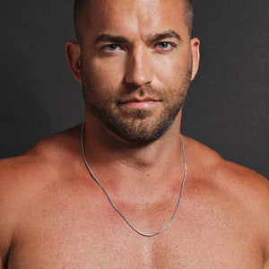 Waterproof Box style chain necklace for men - Men&#39;s stainless steel necklace - Men&#39;s Jewelry - Silver necklace for men - stainless steel.
