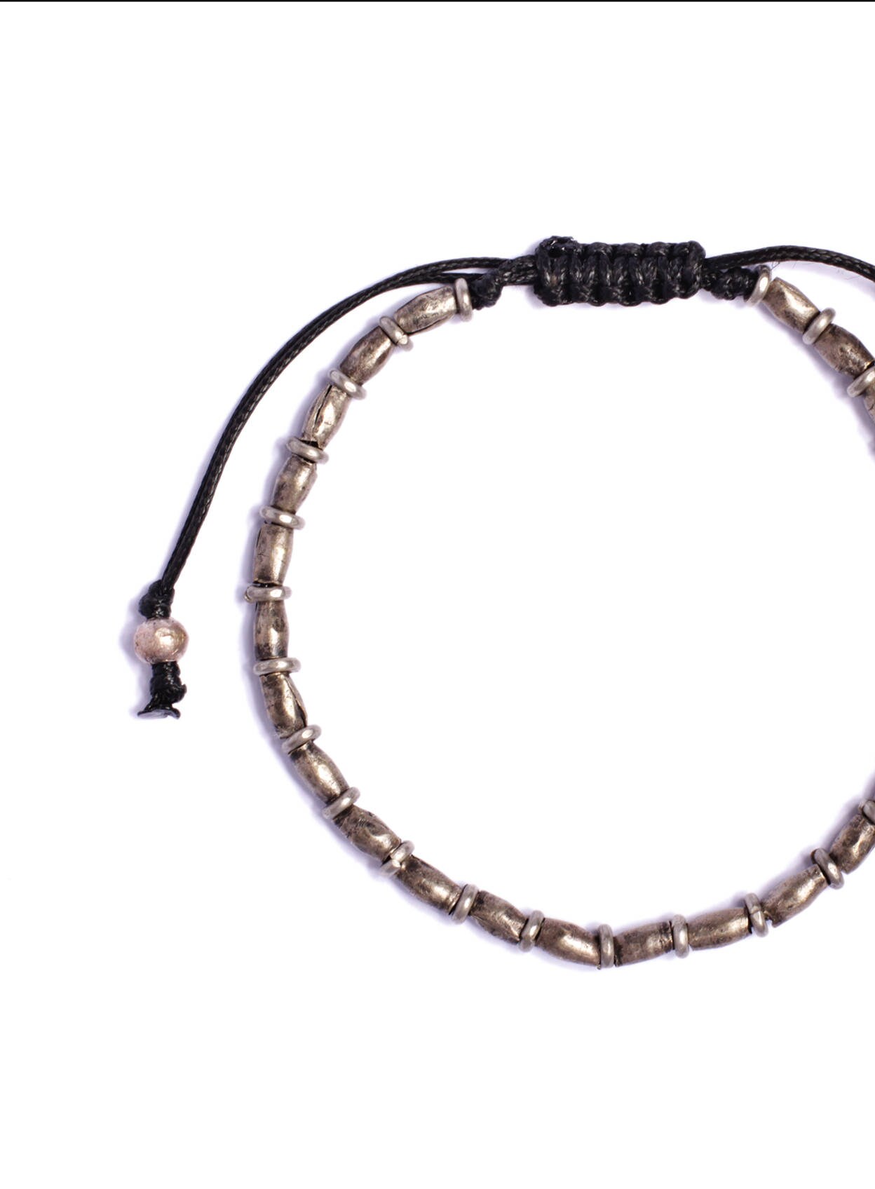 Silver Bead bracelet for Men Silver tubes beaded mens | Etsy