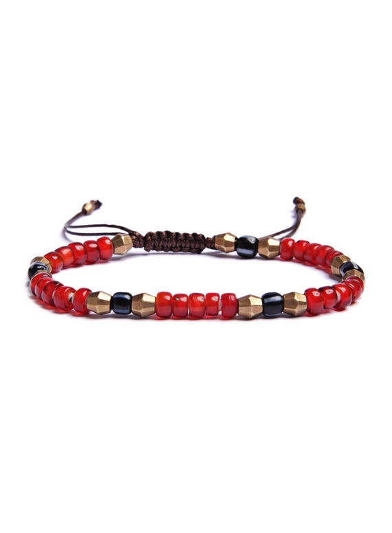 Jewelry for Men Beaded Bracelet for Men Red blue and | Etsy