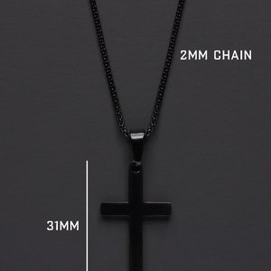 Black cross for men / Men's necklaces / Men's Jewelry / Black jewelry for men / Black cross pendant / Large black cross pendant necklace image 4