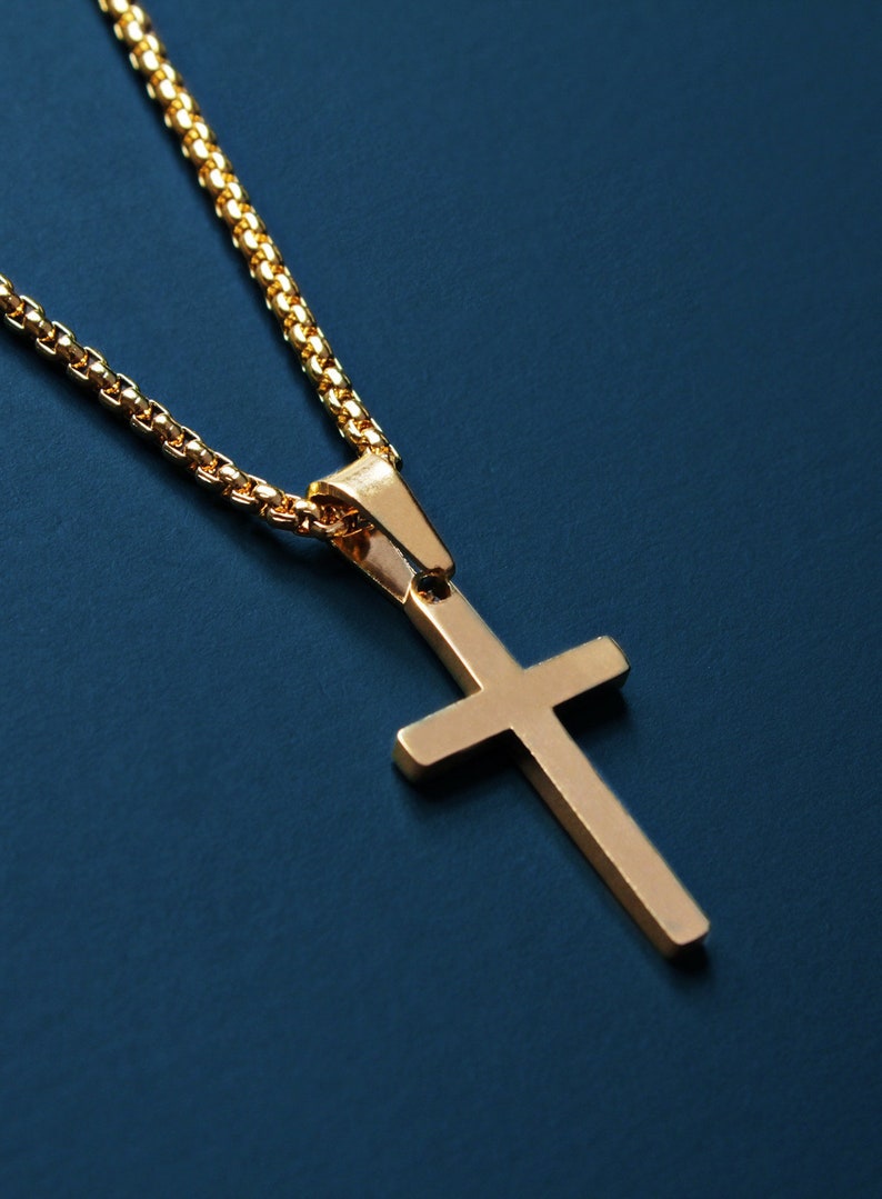 Cross Necklace for Man Men's Gold Cross Necklace Etsy
