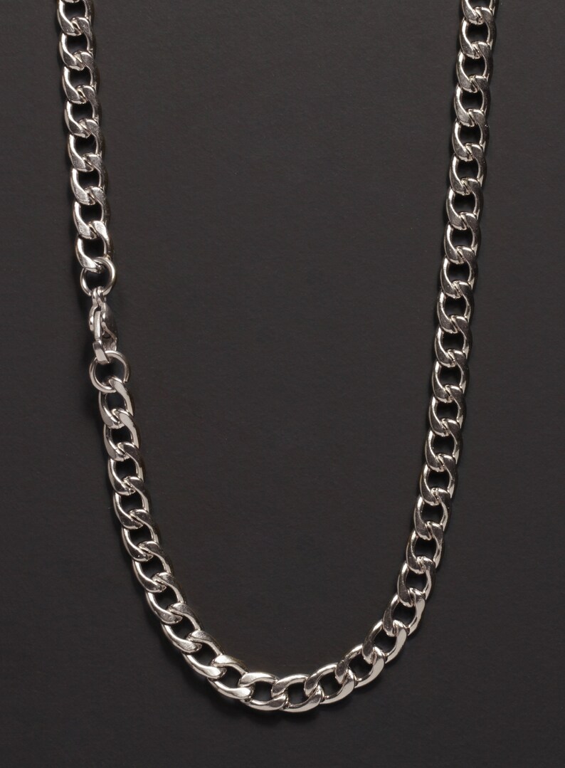 Waterproof Necklace 5mm Stainless Steel Curb Chain Necklace Etsy