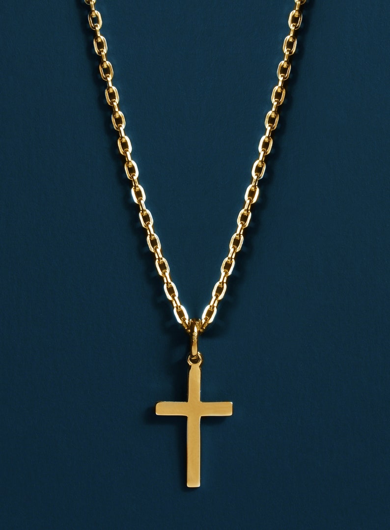 Men's Necklace Gold Cross Necklace for Men Son Husband - Etsy