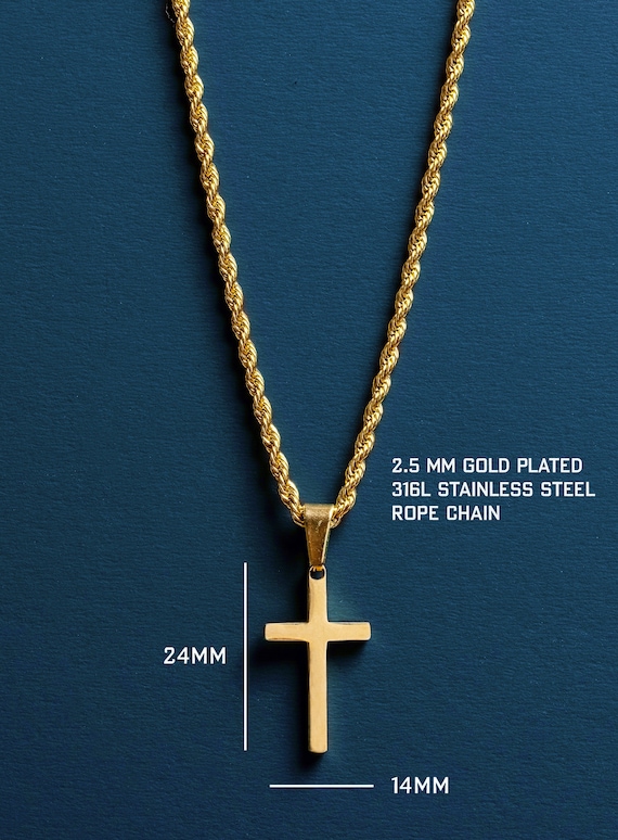 Necklace Medium Gold Cross Pendant 