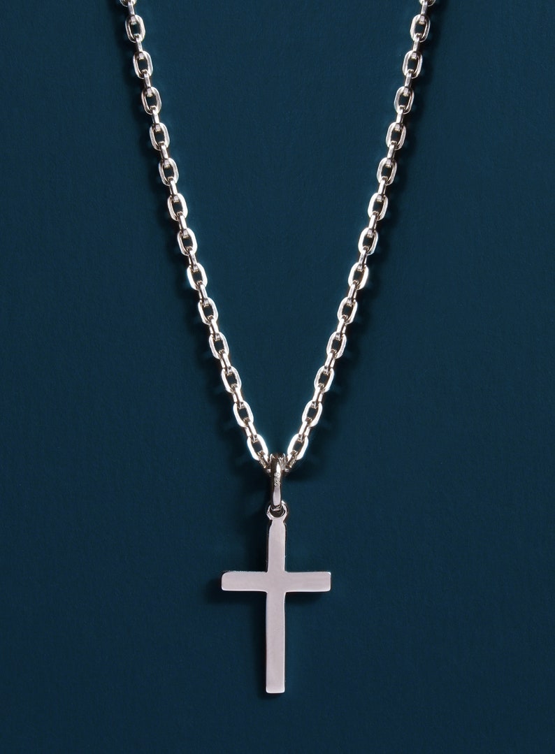 Men's Sterling Silver Cross Pendant Necklace on 925 Silver Etsy