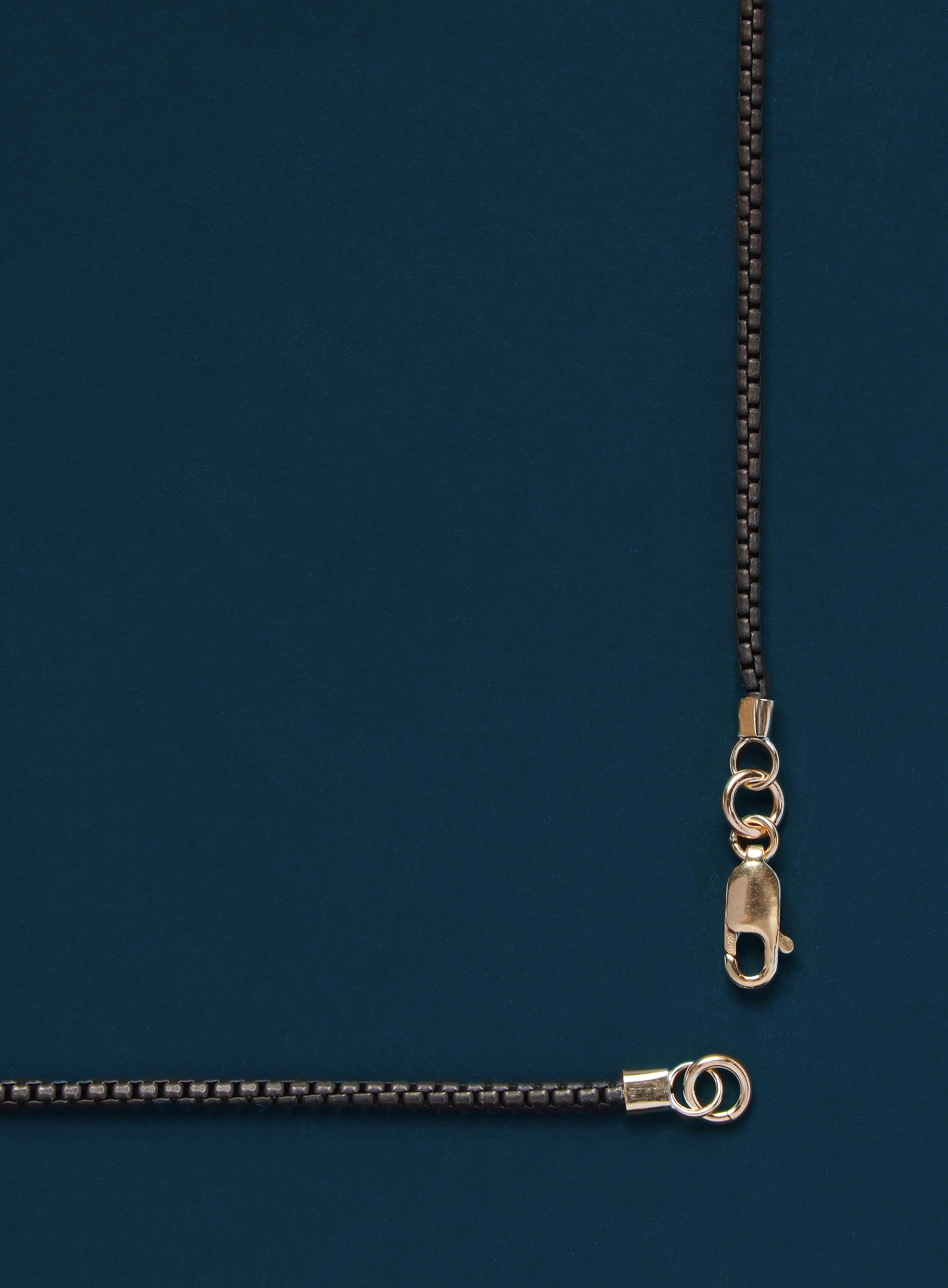 CARITATE Two Tone Silver/Black Mens Chain Necklaces For Men