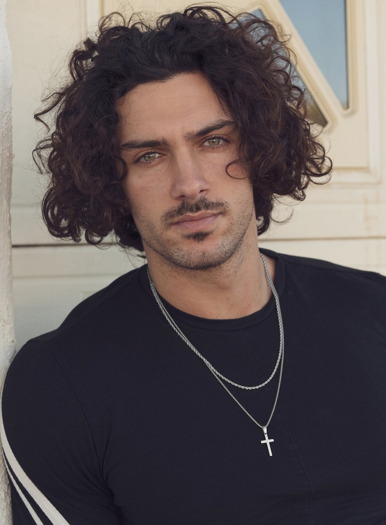 Waterproof Stainless Steel Medium Cross Necklace Set Etsy Canada