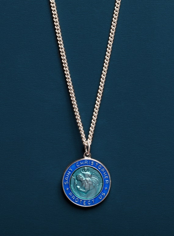 Enamel st christopher medal sale