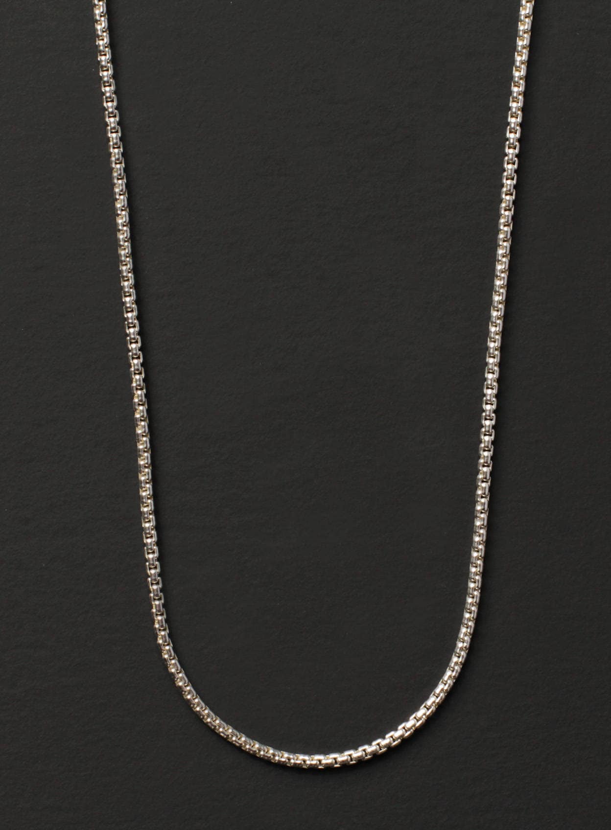 Thin silver necklace mens discount