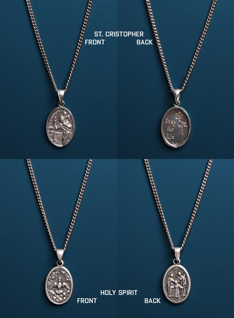 Religious Medals for Men or Women Sterling Silver Medals Etsy