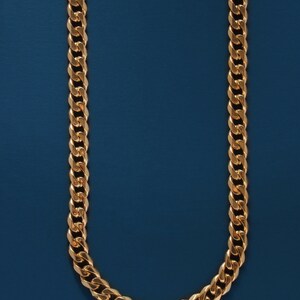 Gold Cuban Chain / 7mm 14k Gold Plated 