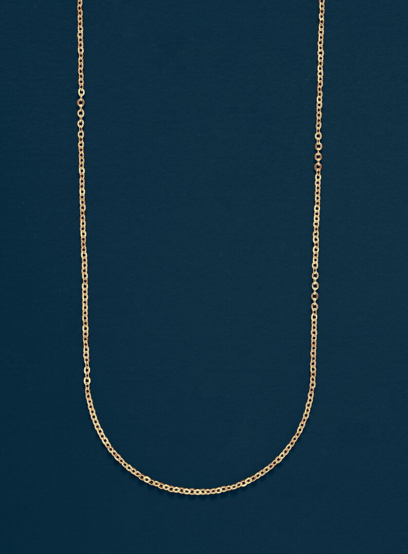 Gold chain necklace for men THIN 1mm cable chain necklace for guys Minimalist jewelry gifts for men, son, brother, boyfriend, husband image 2