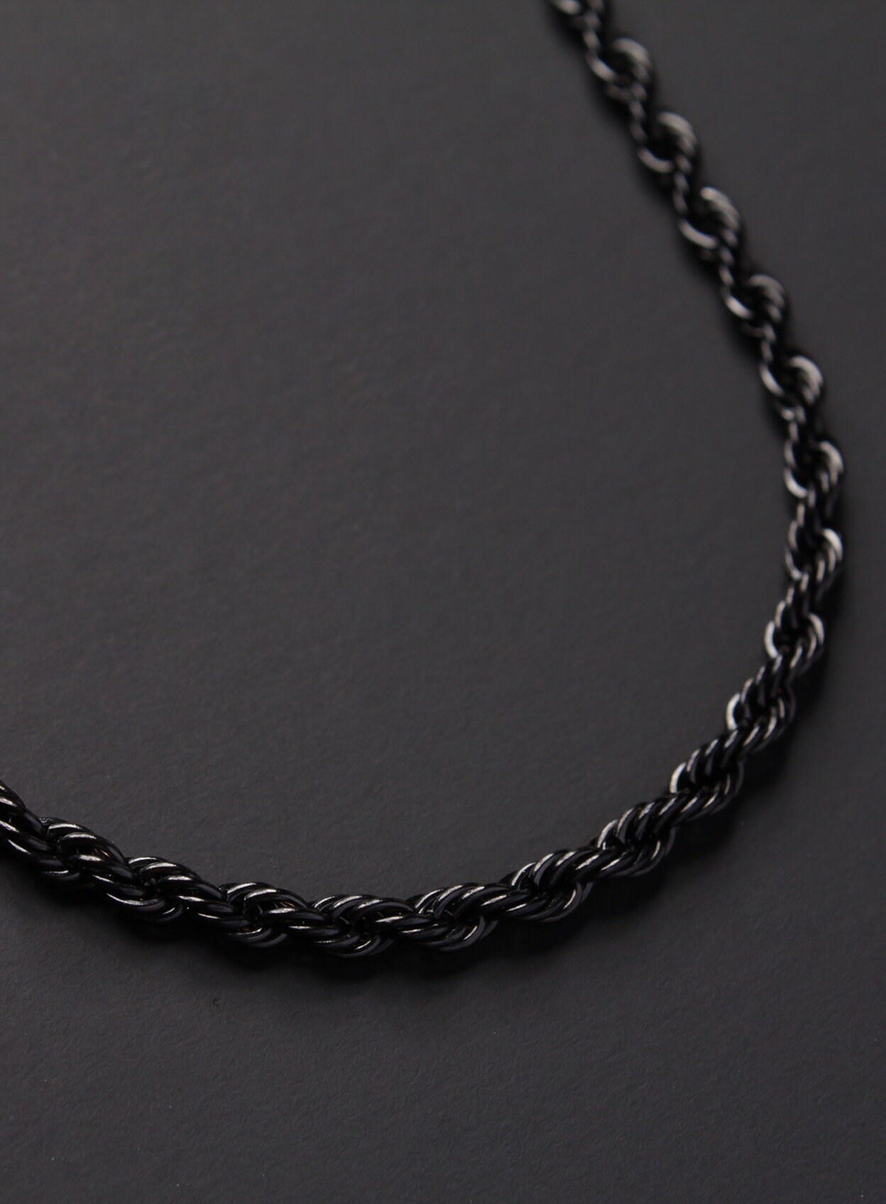 Black Rope Chain Necklace Minimalist Black Necklace Rope | Etsy UK