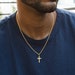 Men's Gold Cross Necklace - 14k Gold Filled rope Chain - Gifts for Men - Engagement, confirmation, for fiance, Men's Jewelry Gold Necklace 