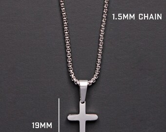 Small stainless steel cross pendant discount