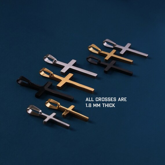 Buy Gold, Silver or Black Cross Pendant / Minimalist Cross Pendant 
