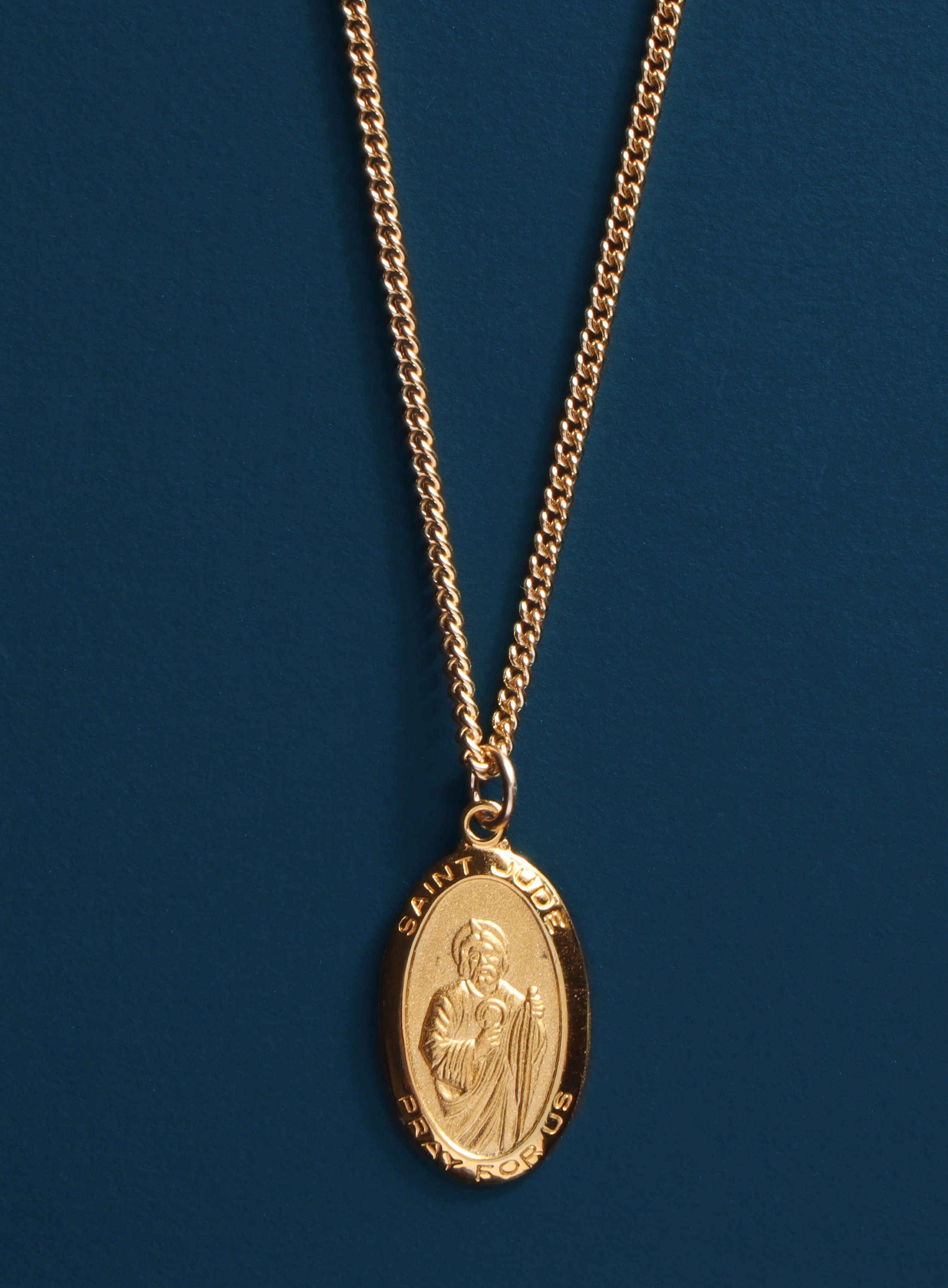 Collares de hombre Medalla de oro de San Judas de - Etsy México