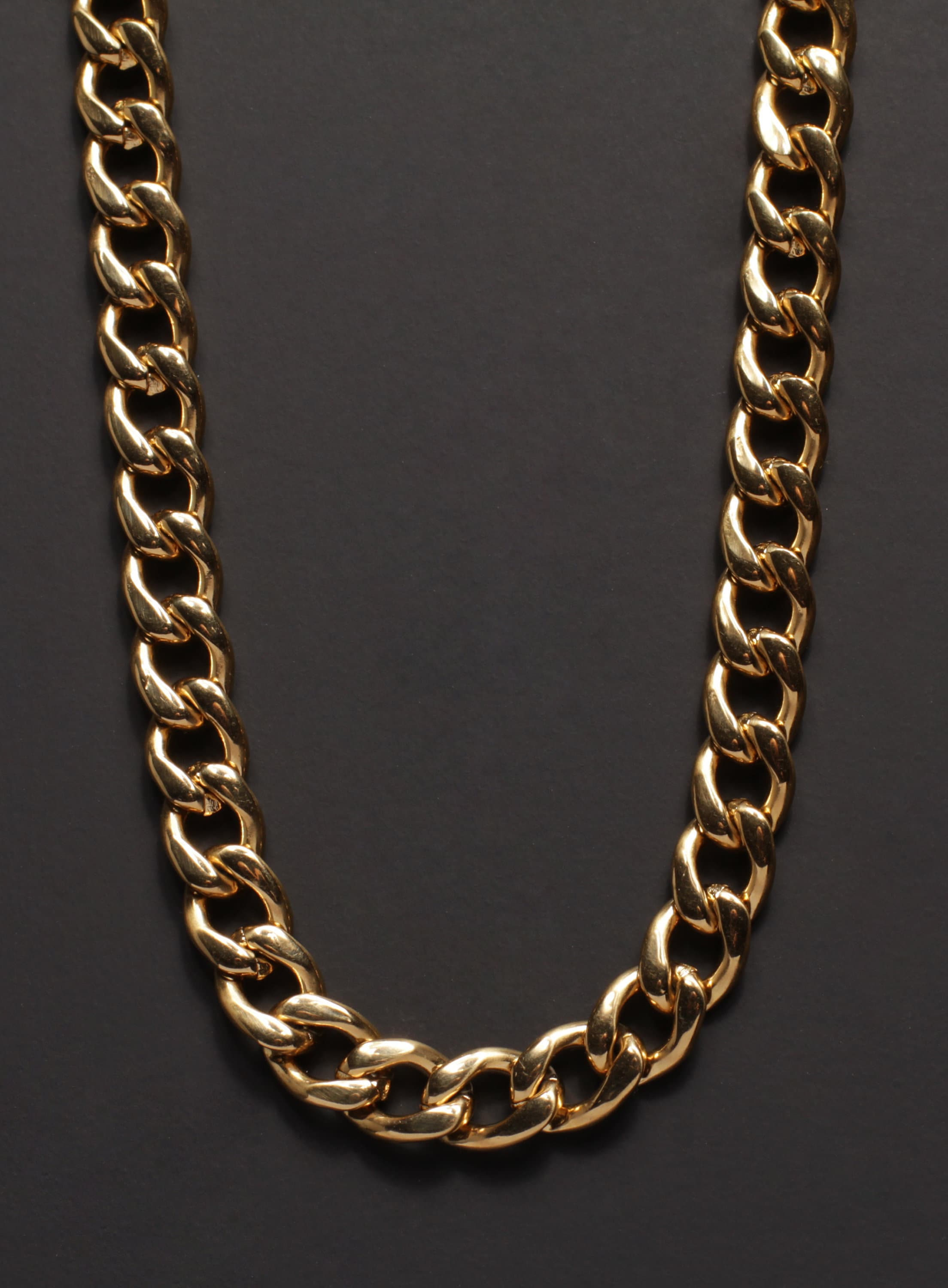 9mm Gold Curb Chain Necklace for Men 