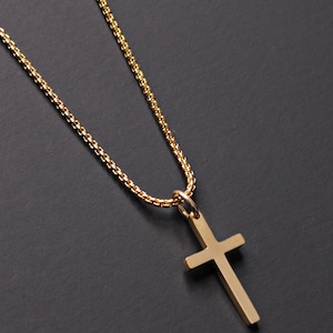 Cross Necklace for men Men's gold cross necklace Men's Jewelry Gold cross pendant necklace for men gold chain necklace stainless. image 6