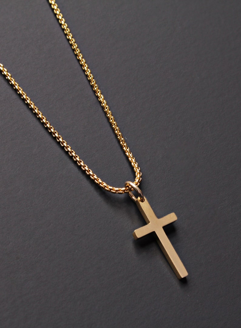 Cross Necklace for men Men's gold cross necklace Men's Jewelry Gold cross pendant necklace for men gold chain necklace stainless. image 6