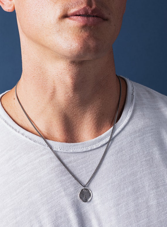 Mens monogram deals necklace