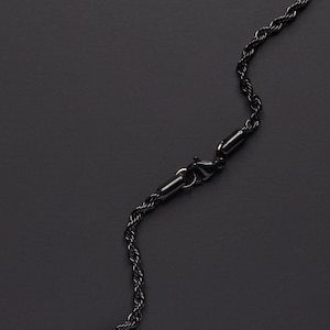 Black Rope chain necklace minimalist black necklace rope chain necklace for men men's jewelry black jewelry black rope necklace image 7