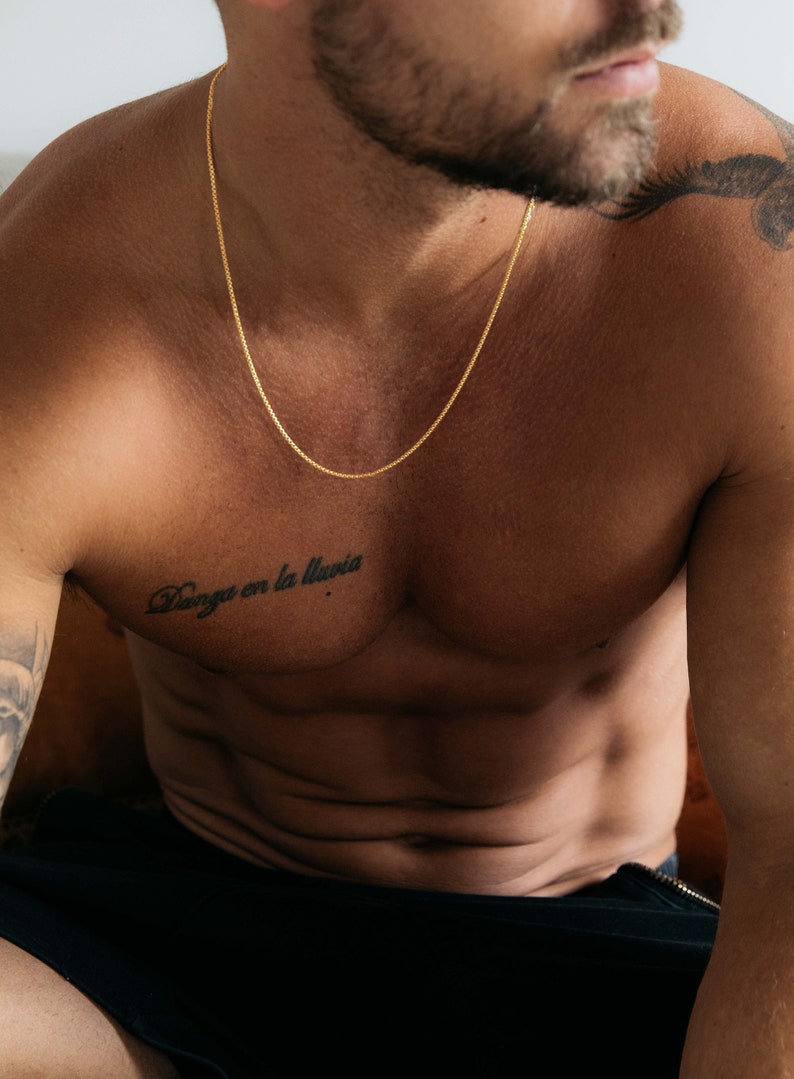 Cadena de oro para hombre - Collar de cadena redonda - Chapado en oro de 14k en tamaños de 18, 20, 22, 24, 26, 28 y 30 pulgadas. Regalos de joyería para hombre. imagen 7